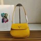 Prada Cleo Flap Bag In Yellow Brushed Leather