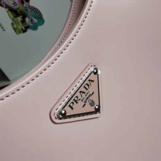 Prada Cleo Shoulder Large Bag In Pink Brushed Leather