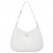 Prada Cleo Shoulder Large Bag In White Brushed Leather