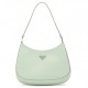 Prada Cleo Small Shoulder Bag In Aqua Brushed Leather