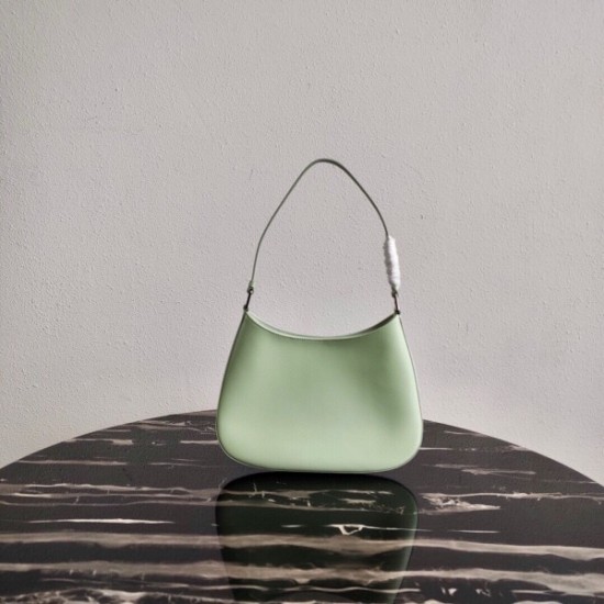 Prada Cleo Small Shoulder Bag In Aqua Brushed Leather