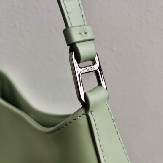 Prada Cleo Small Shoulder Bag In Aqua Brushed Leather