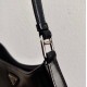 Prada Cleo Small Shoulder Bag In Black Brushed Leather