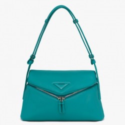 Prada Signaux Bag In Peacock Blue Padded Nappa Leather