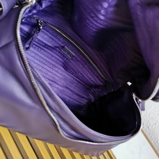 Prada Signaux Bag In Violet Padded Nappa Leather