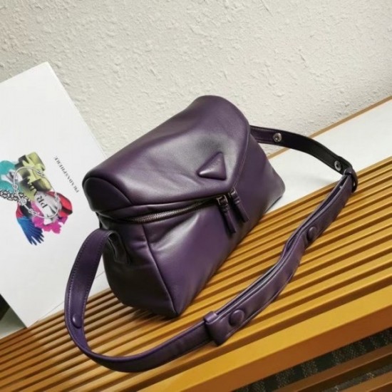 Prada Signaux Bag In Violet Padded Nappa Leather