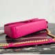 Prada Medium Diagramme Flap Bag In Rose Red Calfskin