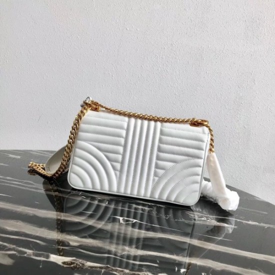 Prada Medium Diagramme Flap Bag In White Calfskin