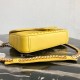 Prada Medium Diagramme Flap Bag In Yellow Calfskin