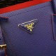 Prada Blue Saffiano Double Medium Bag