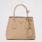 Prada Double Mini Bag In Beige Saffiano Leather