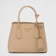 Prada Double Mini Bag In Beige Saffiano Leather