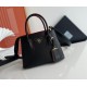 Prada Double Mini Bag In Black Saffiano Leather