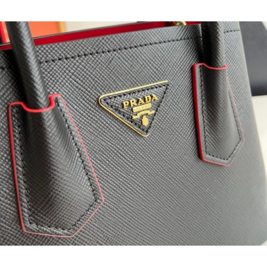 Prada Double Mini Bag In Black Saffiano Leather