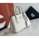 Prada Double Mini Bag In White Saffiano Leather