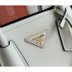 Prada Double Mini Bag In White Saffiano Leather