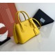 Prada Double Mini Bag In Yellow Saffiano Leather