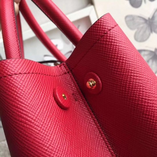 Prada Red Saffiano Double Medium Bag