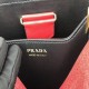 Prada Red Saffiano North South Double Medium Bag