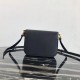 Prada Embleme Shoulder Bag In Black Saffiano Leather