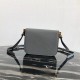 Prada Embleme Shoulder Bag In Grey Saffiano Leather