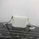 Prada Embleme Shoulder Bag In White Saffiano Leather