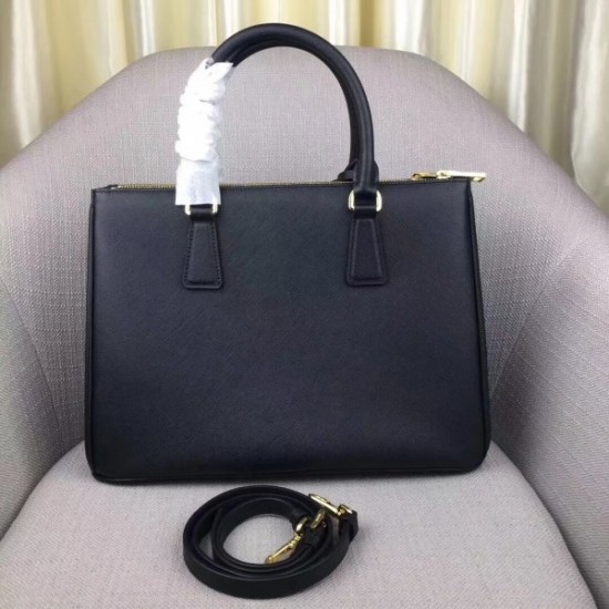 Prada Galleria Medium Bag In Black Saffiano Leather