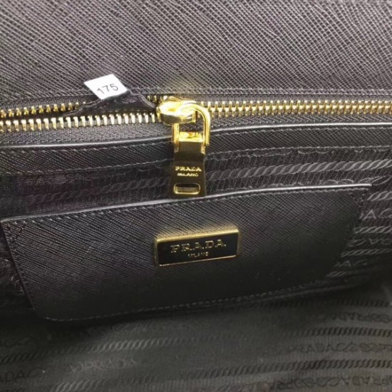 Prada Galleria Medium Bag In Black Saffiano Leather