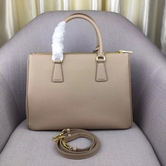 Prada Galleria Medium Bag In Grey Saffiano Leather