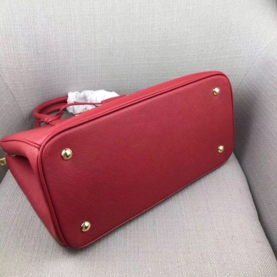 Prada Galleria Medium Bag In Red Saffiano Leather