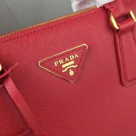 Prada Galleria Medium Bag In Red Saffiano Leather