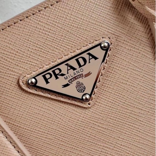 Prada Galleria Micro Bag In Beige Saffiano Leather