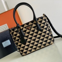 Prada Galleria Small Bag In Jacquard Fabric