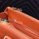 Prada Galleria Small Bag In Orange Saffiano Leather