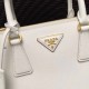 Prada Galleria Small Bag In White Saffiano Leather