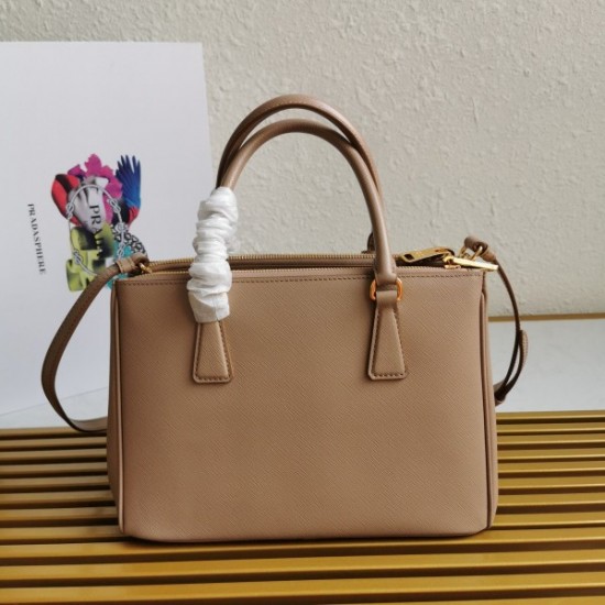 Prada Small Galleria Bag In Beige Saffiano Leather