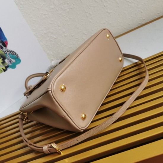 Prada Small Galleria Bag In Beige Saffiano Leather