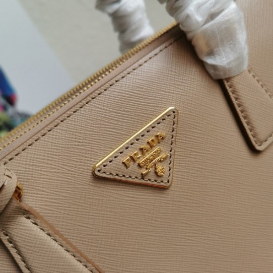 Prada Small Galleria Bag In Beige Saffiano Leather