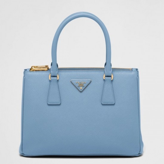 Prada Small Galleria Bag In Celeste Saffiano Leather