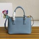 Prada Small Galleria Bag In Celeste Saffiano Leather