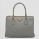 Prada Small Galleria Bag In Grey Saffiano Leather