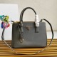 Prada Small Galleria Bag In Grey Saffiano Leather