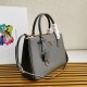 Prada Small Galleria Bag In Grey Saffiano Leather