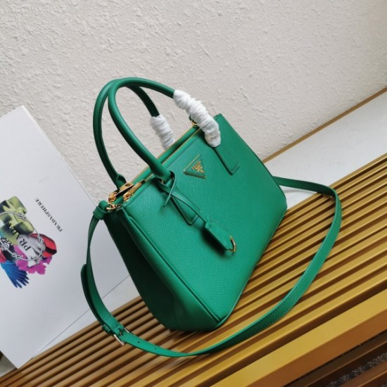 Prada Small Galleria Bag In Mango Saffiano Leather