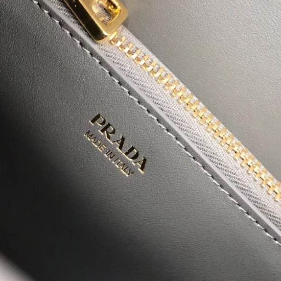 Prada Monochrome Bag In Grey Saffiano Leather