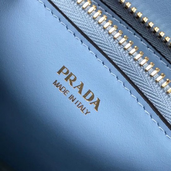 Prada Monochrome Bag In Pale Blue Saffiano Leather