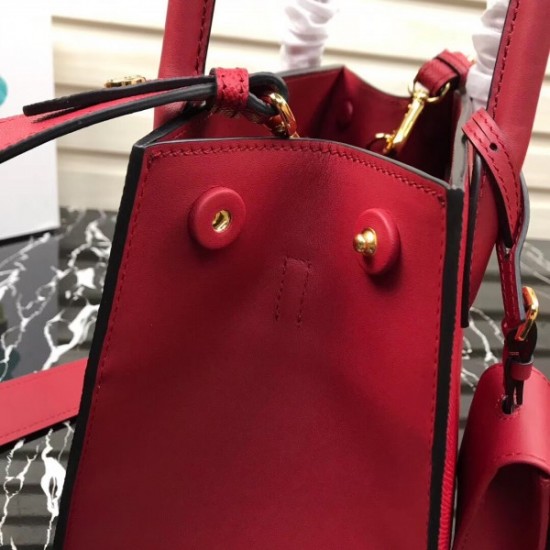 Prada Monochrome Bag In Red Saffiano Leather