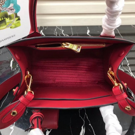 Prada Monochrome Bag In Red Saffiano Leather