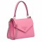 Prada Monochrome Top Handle Bag In Pink Saffiano Leather