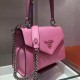 Prada Monochrome Top Handle Bag In Pink Saffiano Leather